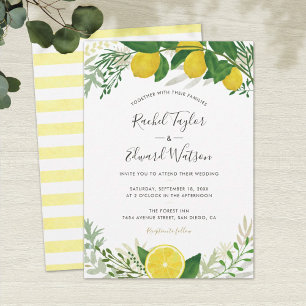 Frische und rustikale Lemon Hochzeit Einladung