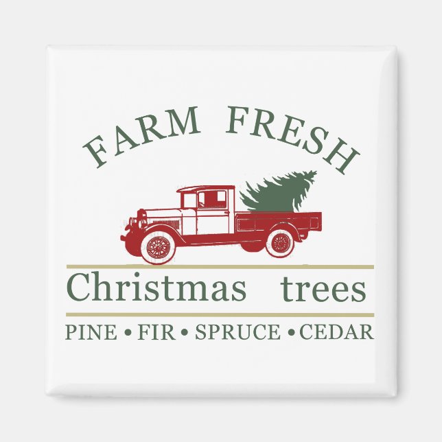 Frische Vintage LKW-Kiefern Magnet (Vorne)