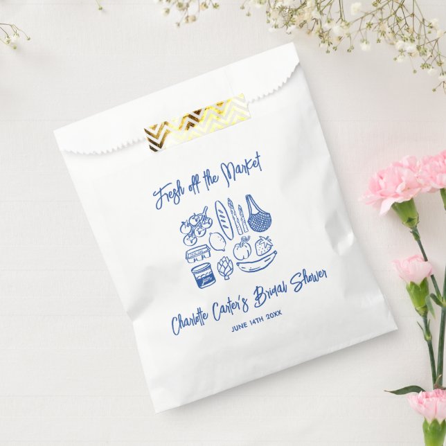Frische Von Der Markthalle Blau Handgezeichnete Br Geschenktütchen (Versiegelt)