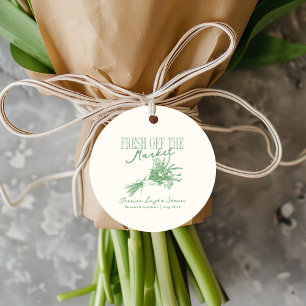 Frische Ware auf dem Markt Grüne Bridal Shower Geschenkanhänger
