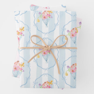Frische Ware aus dem Markt Whimsical Floral Pastel Geschenkpapier Set