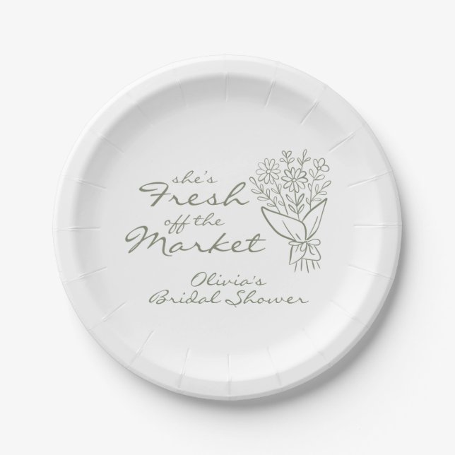 Frische Ware Brautparty Pappteller (Vorderseite)
