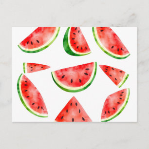 Frische Wassermelone im Weißen Hintergrund Postkarte