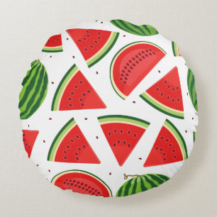 Frische Wassermelonen-Scheiben-Muster Rundes Kissen