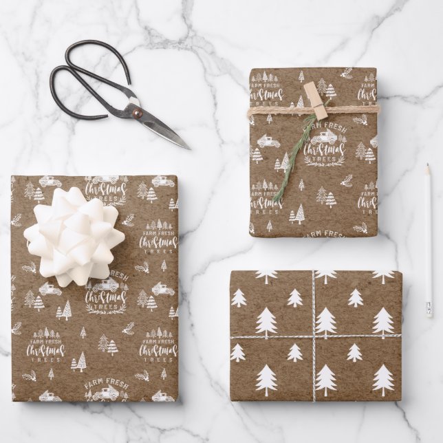 Frische Weihnachtsbaum Truck Brown Kraft Papier (Vorderseite)