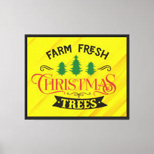 Frische Weihnachtsbäume auf dem Bauernhof Design-5 Leinwanddruck