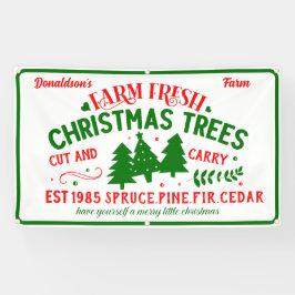 Frische Weihnachtsbäume für den Verkauf anpassen Banner
