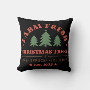 Frische Weihnachtsbäume vom Bauernhof Kissen