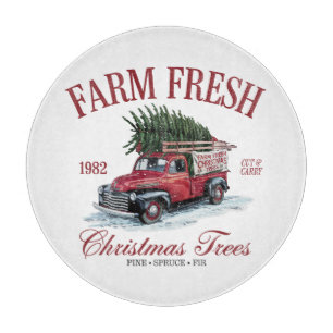 Frische Weihnachtsbäume vom Bauernhof Schneidebrett