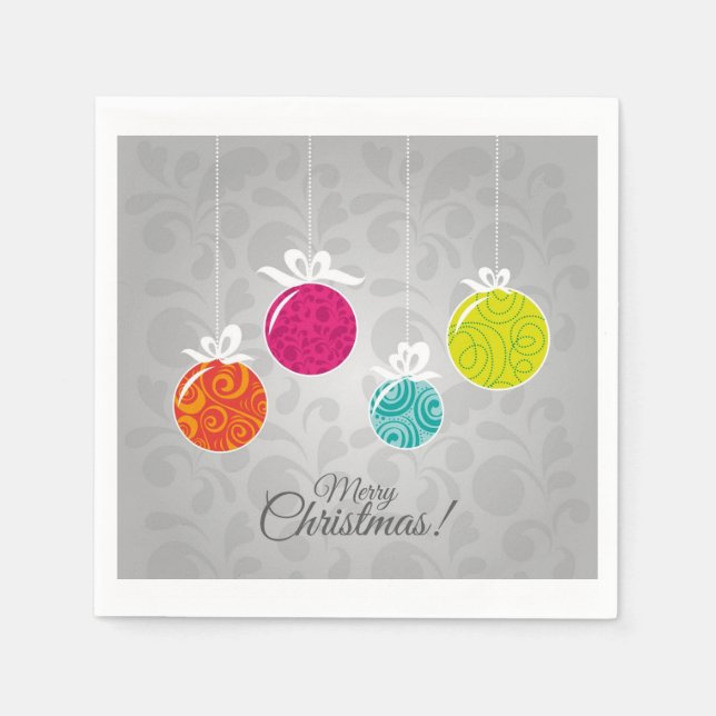 Frische Weihnachtsdekoration baubel Serviette (Vorderseite)