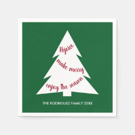 Frische weiße Weihnachtsbaumnachtsfeier Serviette