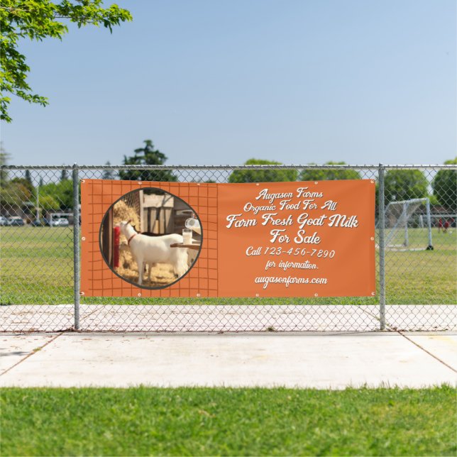 Frische Ziegenmilch für den Verkauf anpassen Banner (InSitu)