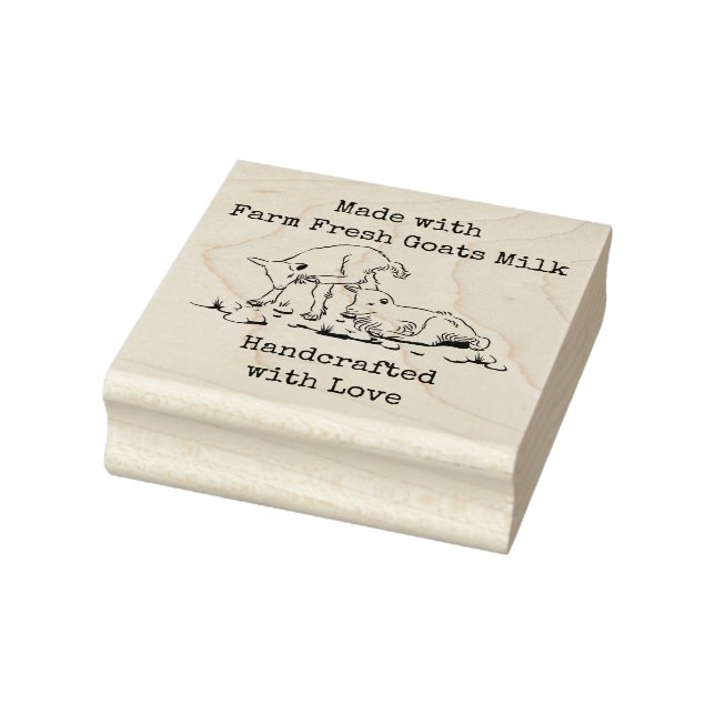 Frische Ziegenmilch - handgefertigt mit Liebe Rubb Gummistempel (Stempel)