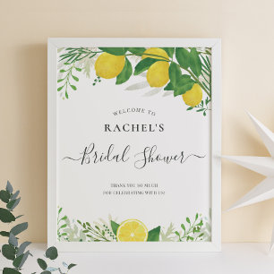 Frische Zitrone Bridal Shower Willkommensschild    Poster