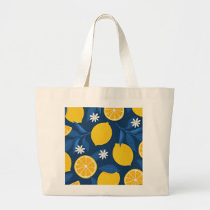 Frische-Zitrone-Muster-Tasche – Citrus-Sommer-Desi Jumbo Stoffbeutel