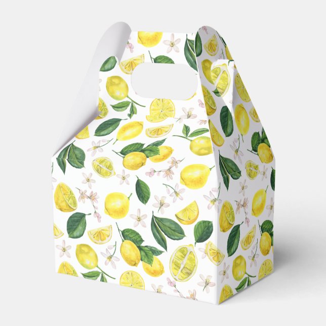 Frische Zitronen Zitrusfrüchte Sommermuster Geschenkschachtel (Vorderseite)
