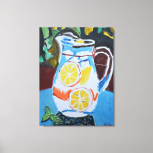 Frische Zitronenlimonade-Kanne Stillleben Leinwanddruck