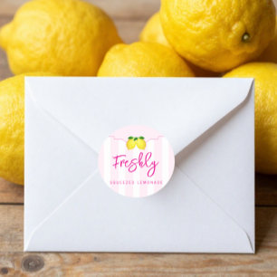 Frische Zitronenlimonade Runder Aufkleber