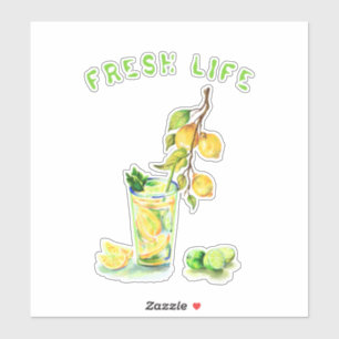 Frische Zitronensaft Cooles Getränk Lemonade Somm Aufkleber