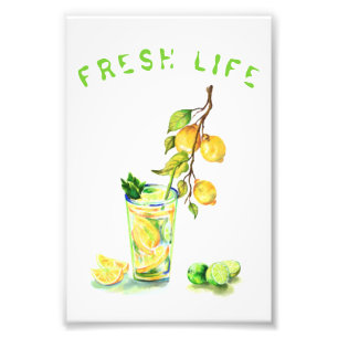 Frische Zitronensaft Cooles Getränk Lemonade Somm Fotodruck
