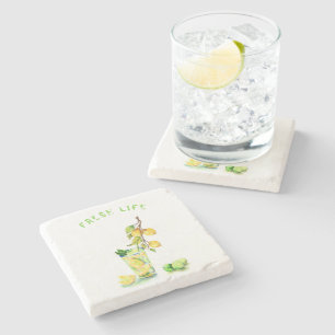 Frische Zitronensaft Cooles Getränk Lemonade Somme Steinuntersetzer