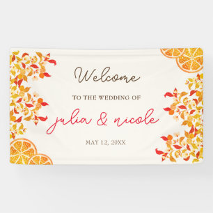 Frische Zitronige Liebe Zitruslaub Hochzeit Banner