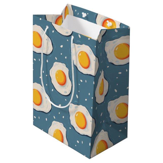 Frischeier auf blau mittlere geschenktüte (Rückseite Schrägansicht)