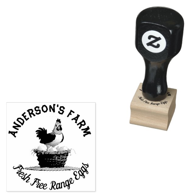 Frischeier, gezüchtet, mit Monogramm Gummistempel (Stempel)