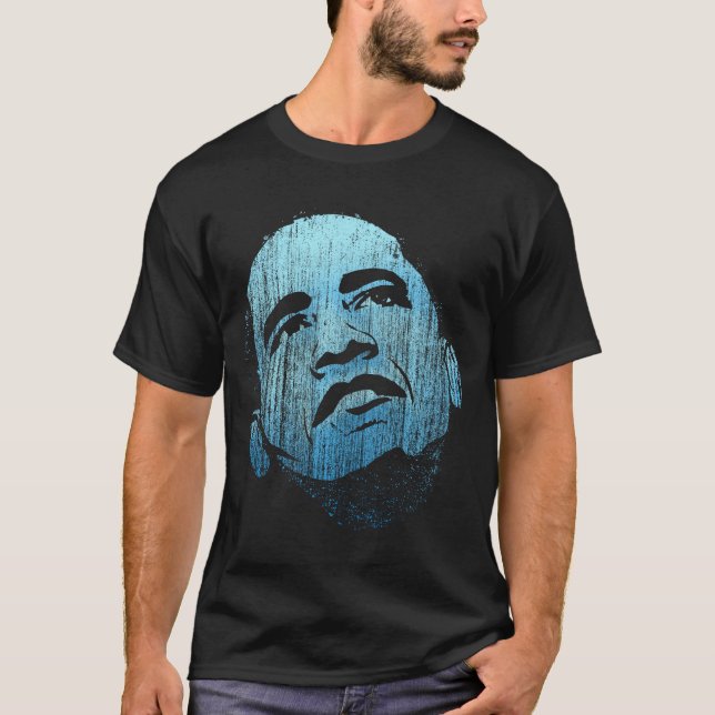 Frischer blauer Vintager Barack Obama T - Shirt (Vorderseite)