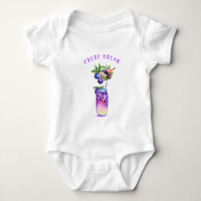 Frischer Blueberry Drink Baby Bodysuit - Benutzerd Strampler (Vorderseite)