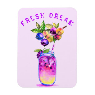 Frischer Blueberry Drink Magnet - Benutzerdefinier