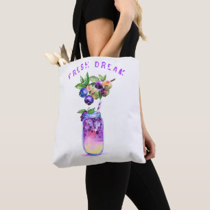 Frischer Blueberry Drink Tote Bag - Benutzerdefini Tasche