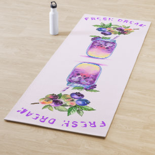 Frischer Blueberry Drink Yoga Mat mit benutzerdefi Yogamatte