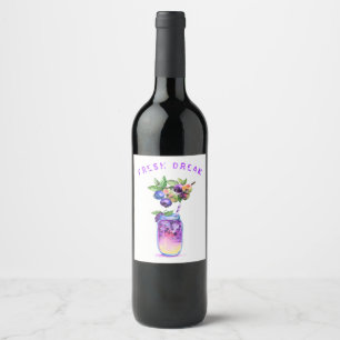 Frischer Blueberry Juice Cool Drink - Sommercockta Weinetikett