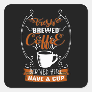 Frischer Brei-Kaffee Quadratischer Aufkleber