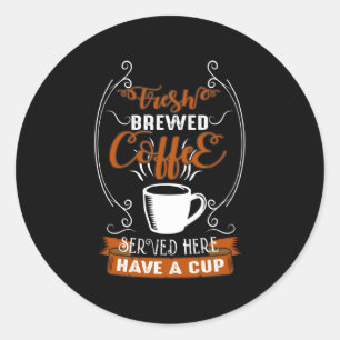 Frischer Brei-Kaffee Runder Aufkleber