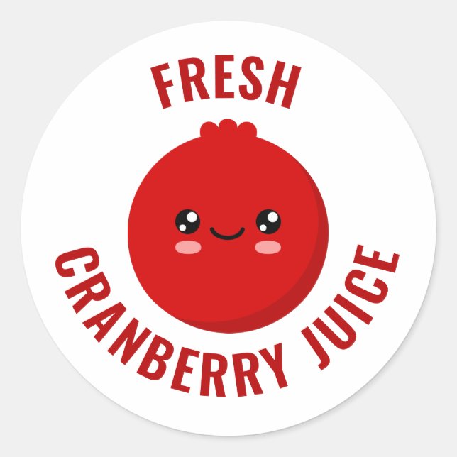 Frischer Cranberry Juice Runder Aufkleber (Vorderseite)