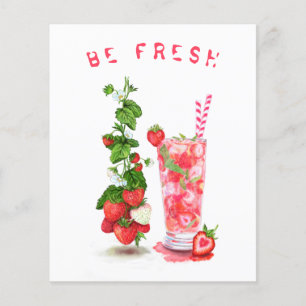 Frischer Erdbeer-Saft-Kühlgetränk - Sommerfrüchte  Flyer