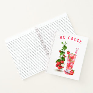 Frischer Erdbeersaft Cooler Drink - Sommerfrüchte Notizbuch