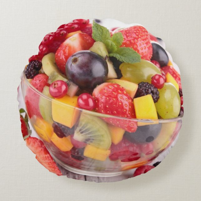 Frischer Fruchtsalat Rundes Kissen (Vorderseite)
