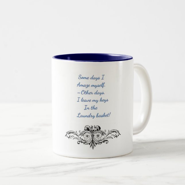 Frischer Kaffee, Tee, Tasse, Cup Zweifarbige Tasse (VorderseiteRechts)