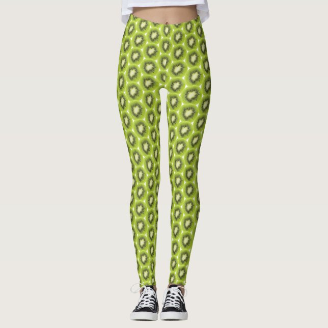 Frischer Kiwi-Obstgarten. Rundschnitt Leggings (Vorderseite)