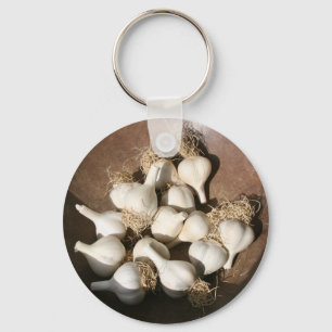 Frischer Knoblauch auf dem Shaker Square Bauern Ma Schlüsselanhänger