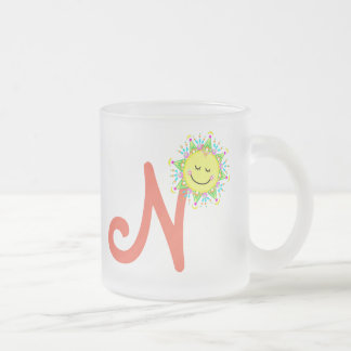 Frischer Kraftstoff "N" Mattierte Glaskaffee Tasse