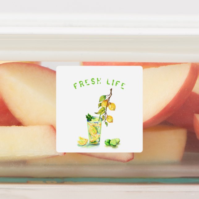 Frischer Lemon Drink Labels - Benutzerdefinierter  Etiketten (Befestigt)