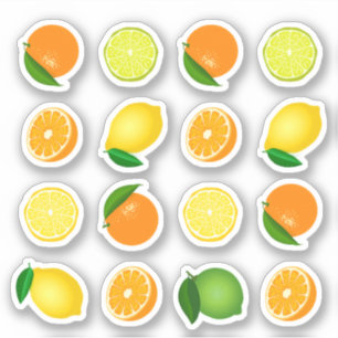 Frischer Orange und Lemon Aufkleber