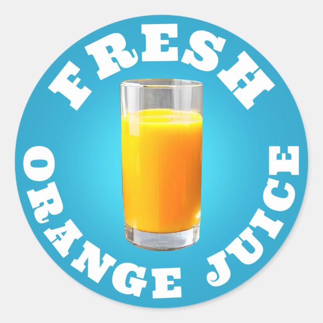 Frischer Orangensaft Klassischer Rundaufkleber Runder Aufkleber (Vorderseite)