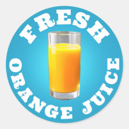 Frischer Orangensaft Klassischer Rundaufkleber Runder Aufkleber