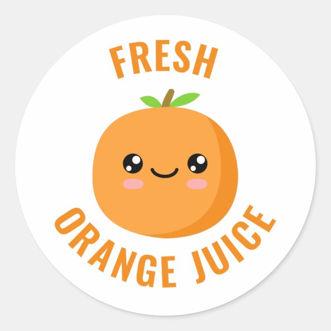 Frischer Orangensaft Runder Aufkleber (Vorderseite)
