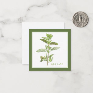 FRISCHER OREGANO 2,5" Quadratische Flachkarte / Gr Mitteilungskarte